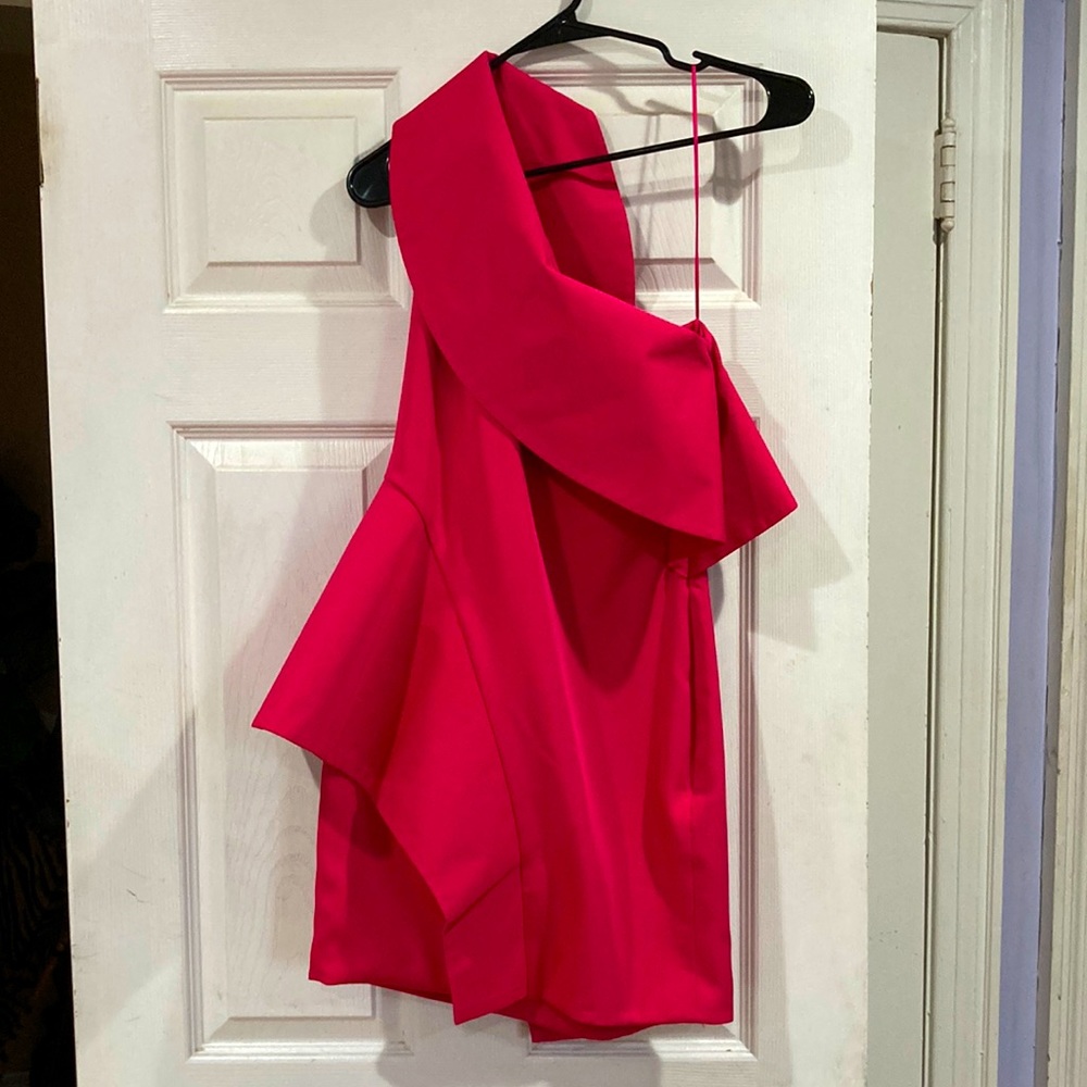 Aqaq pink structured mini dress